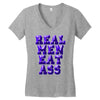 real men eat ass Women's V-Neck T-Shirt