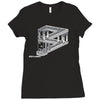 some game involving falling blocks in the style of m.c. escher Ladies Fitted T-Shirt