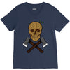 skull wood V-Neck Tee