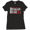 reagan bush '84 80's retro political party Ladies Fitted T-Shirt