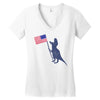 Patriotic T-Rex Women's V-Neck T-Shirt