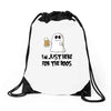 i'm just here for the boos Drawstring Bags