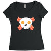 Bacon Egg Skull Women's Triblend Scoop T-shirt
