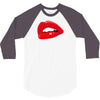 lips red kiss passion girl 3/4 Sleeve Shirt