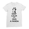 keep calm and hug a panda Ladies Fitted T-Shirt