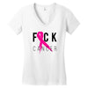 fuck cancer Women's V-Neck T-Shirt