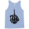 middle finger skeleton bone skull grafitti art Tank Top