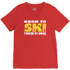born to ski forced to work V-Neck Tee