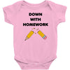down with homework Baby Bodysuit