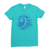 bass clef in blue Ladies Fitted T-Shirt