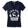 This Girl Loves Her Doberman Pinscher Women's V-Neck T-Shirt