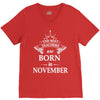 The best teachers are born in  November V-Neck Tee