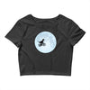 Biker Dinosaur - Dinosaur Riding A Bike To The Moon Crop Top