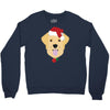 golden retriever dog with red santa's hat Crewneck Sweatshirt