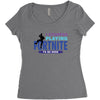 i Stopped Playing Fortnite To Be Here Women's Triblend Scoop T-shirt