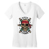 pirate zombie skull Women's V-Neck T-Shirt