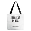great in bed Tote Bags