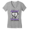 i'm not spoiled my husband just loves me Women's V-Neck T-Shirt