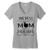 the best kind of mom raises a teacher Women's V-Neck T-Shirt