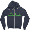 morning coffee heatbeat ekg Zipper Hoodie