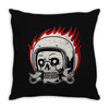skull biker Throw Pillow