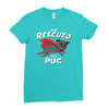 rescued by pug Ladies Fitted T-Shirt