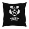 woman with a boxer Throw Pillow
