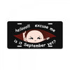 September Peeking Out Asian Baby Boy License Plate