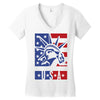 usa 2 Women's V-Neck T-Shirt