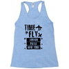 TIME TO FLY TO LONDON PARIS NEW YORK Racerback Tank