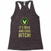 milk and eggs Racerback Tank