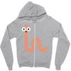 cacing bae senyum Zipper Hoodie