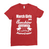 March Girls Are Sunshine Mixed With A Little Hurricane Ladies Fitted T-Shirt
