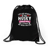 if my husky could talk Drawstring Bags