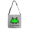 arcade player one Adjustable Strap Totes