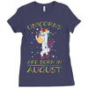 Unicorns are born in August Ladies Fitted T-Shirt