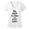 keep flying and stay shiny t shirt serenity firefly calm carry tee bro Women's V-Neck T-Shirt