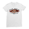 August Peeking Out Baby Boy Ladies Fitted T-Shirt