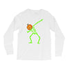 pumpkin skeleton dabbing Long Sleeve Shirts
