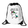mom of the birthday girl Drawstring Bags