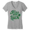 kiss me for luck Women's V-Neck T-Shirt