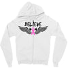 angel wing believe breast cancer Zipper Hoodie