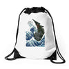 kaiju wave Drawstring Bags