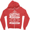 Queens Are Born In September Zipper Hoodie