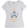 birthday unicorn family series birthday boy Women's Triblend Scoop T-shirt