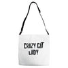 crazy cat lady Adjustable Strap Totes