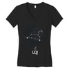 Leo Zodiac Sign Minimal Design Women's V-Neck T-Shirt