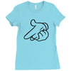 mickey pistol hands gun hip hop mens r&amp;b gangsta banksy grey t shirt s Ladies Fitted T-Shirt