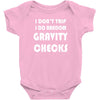 gravity check Baby Onesie