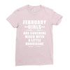 February Girls Are Sunshine Mixed With A Little Hurricane Ladies Fitted T-Shirt